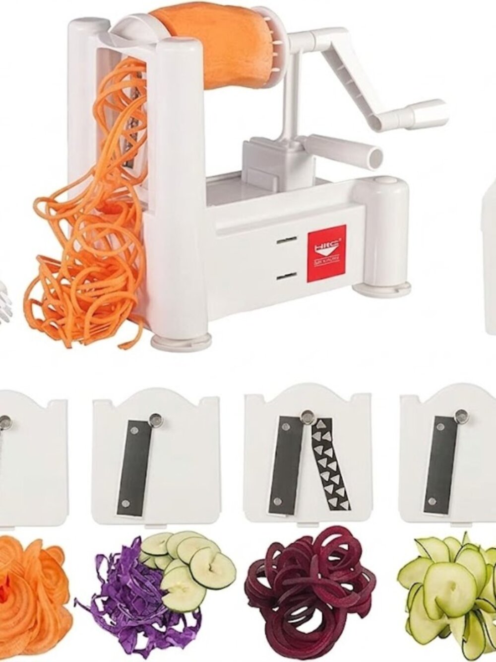 Paderno World Cuisine 4-Blade Compact Vegetable Spiralizer Slicer In Box